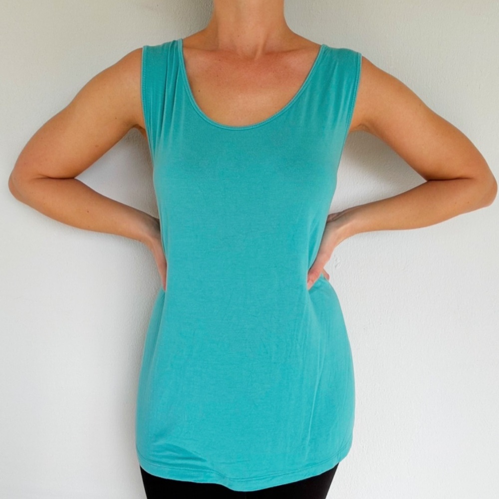 Multiples teal turquoise blue soft and stretchy sleeveless tank top size XL